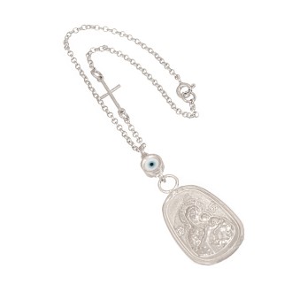 Ασημένιο Γούρι Αυτοκινήτου Μάτι Παναγία