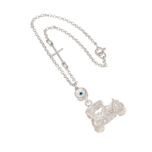 Ασημένιο Γούρι Αυτοκίνητου Μάτι Σταυρός