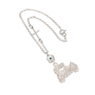 Ασημένιο Γούρι Αυτοκίνητου Μάτι Σταυρός