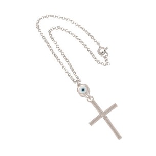 Ασημένιο Γούρι Αυτοκινήτου Σταυρός Μάτι