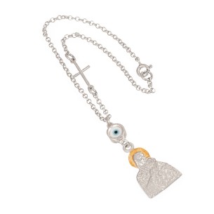 Ασημένιο Γούρι Αυτοκινήτου Μάτι Παναγία