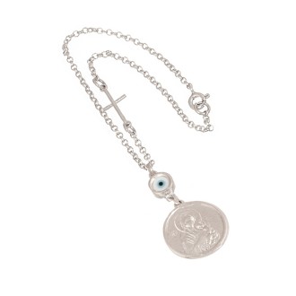 Ασημένιο Γούρι Αυτοκινήτου Μάτι Παναγία