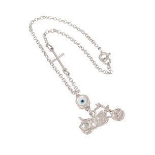 Ασημένιο Γούρι Μοτοσυκλέτα Μάτι Σταυρός