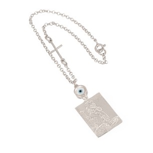 Ασημένιο Γούρι Αυτοκινήτου Εικόνα Μάτι Σταυρός