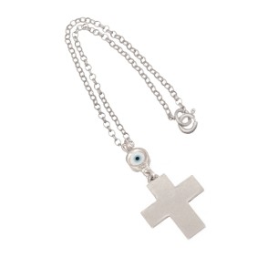 Ασημένιο Γούρι Αυτοκινήτου Σταυρός Μάτι