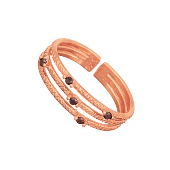 Ασημένιο ρόζ επιχρυσωμένο δαχτυλίδι Σειρές