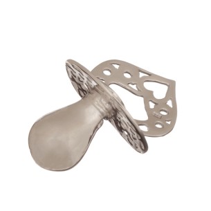 Παιδική ασημένια Πιπίλα Καρδιά Δόντι Κορίτσι