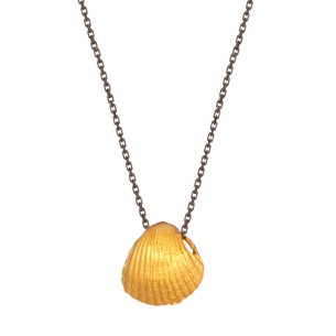 Ασημένιο επίχρυσο κολιέ Κοχύλι