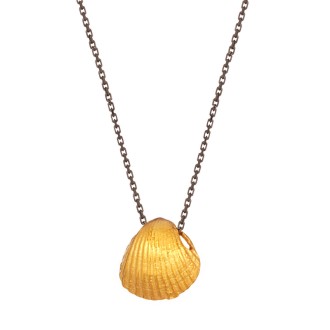 Ασημένιο επίχρυσο κολιέ Κοχύλι