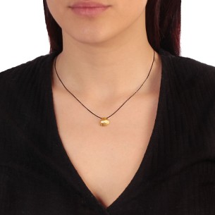 Ασημένιο επίχρυσο κολιέ Κοχύλι