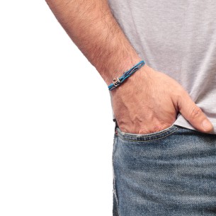 Βραχιόλι κορδόνια ασημένια Άγκυρα