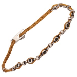 Βραχιόλι κορδόνι ασημένιοι Κύκλοι