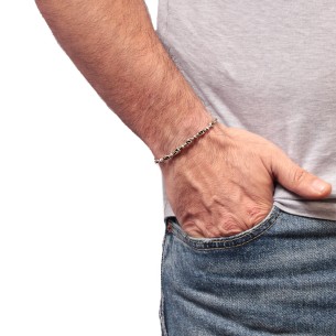 Βραχιόλι κορδόνι ασημένιοι Κύκλοι