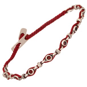 Βραχιόλι κορδόνι ασημένιοι Κύκλοι