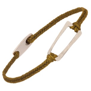 Βραχιόλι κορδόνι ασημένιο Παραλληλόγραμμο