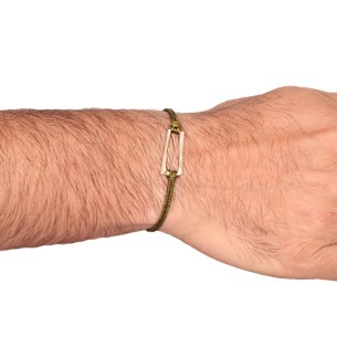 Βραχιόλι κορδόνι ασημένιο Παραλληλόγραμμο