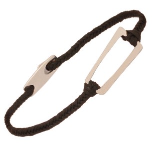 Βραχιόλι κορδόνι ασημένιο Παραλληλόγραμμο