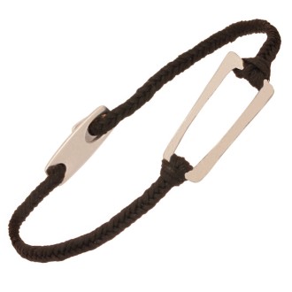 Βραχιόλι κορδόνι ασημένιο Παραλληλόγραμμο