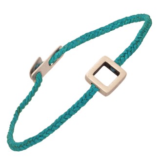 Βραχιόλι κορδόνι ασημένιο Τετράγωνο