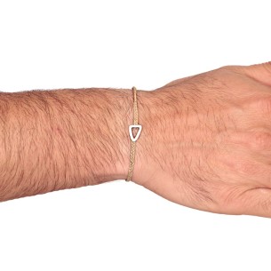 Βραχιόλι κορδόνι ασημένιο Τρίγωνο