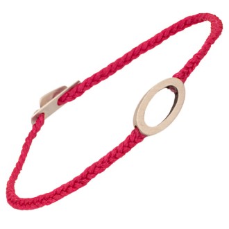 Βραχιόλι κορδόνι ασημένιος οβάλ Κύκλος