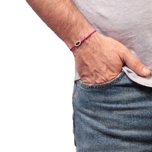 Βραχιόλι κορδόνι ασημένιος οβάλ Κύκλος