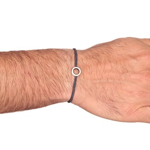 Βραχιόλι κορδόνι ασημένιος Κύκλος