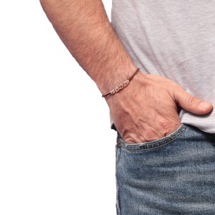 Βραχιόλι κορδόνι ασημένια Σχήματα