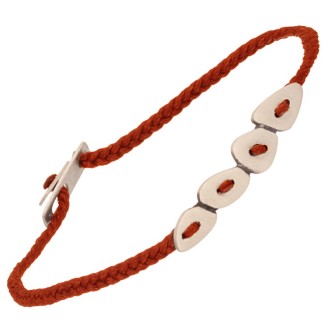 Βραχιόλι κορδόνι ασημένια Σχήματα