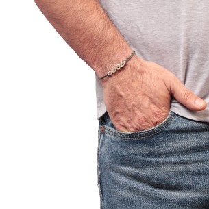 Βραχιόλι κορδόνι ασημένια Σχήματα