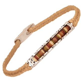 Βραχιόλι κορδόνι ασημένιο Παραλληλόγραμμο