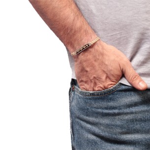 Βραχιόλι κορδόνι ασημένιο Παραλληλόγραμμο