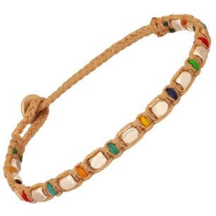 Βραχιόλι κορδόνι ασημένιοι Κύβοι