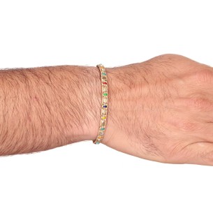 Βραχιόλι κορδόνι ασημένιοι Κύβοι