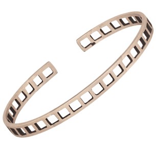 Ασημένιο επιπλατινωμένο βραχιόλι Χειροπέδα