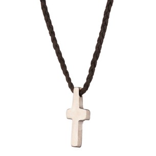 Κολιέ κορδόνι ασημένιος Σταυρός