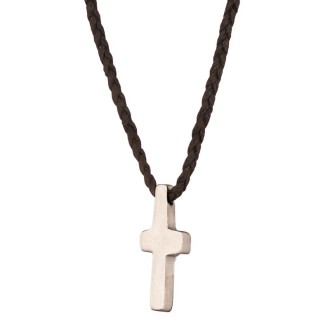 Κολιέ κορδόνι ασημένιος Σταυρός