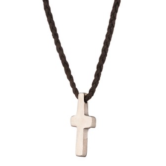Κολιέ κορδόνι ασημένιος Σταυρός