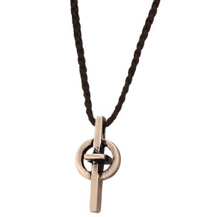 Κολιέ κορδόνι ασημένιος Κύκλος Σταυρός