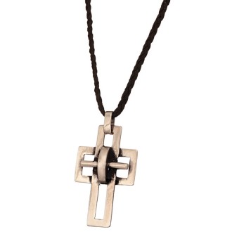 Κολιέ κορδόνι ασημένιος Σταυρός