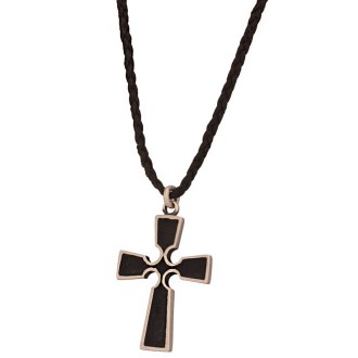 Κολιέ κορδόνι ασημένιος Σταυρός