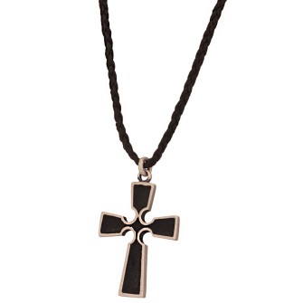 Κολιέ κορδόνι ασημένιος Σταυρός