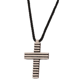 Κολιέ κορδόνι ασημένιος Σταυρός