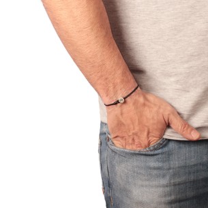 Βραχιόλι κορδόνι ασημένιο Μάτι Κύκλος