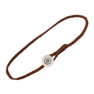 Βραχιόλι κορδόνι ασημένιο Μάτι Κύκλος