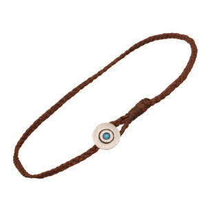 Βραχιόλι κορδόνι ασημένιο Μάτι Κύκλος