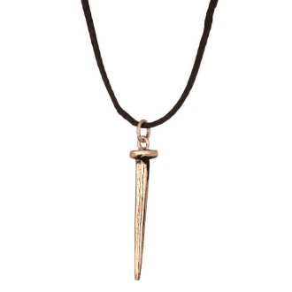 Κολιέ κορδόνι ασημένιο Καρφί