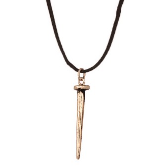 Κολιέ κορδόνι ασημένιο Καρφί