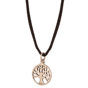 Κολιέ κορδόνι ασημένιο Δέντρο Ζωής