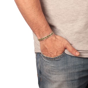 Βραχιόλι κορδόνια ασημένια Σειρέ Τετράγωνα